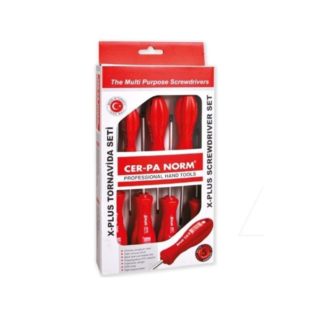 Cerpa Norm 7 Parça X-Plus Düz Yıldız Tornavida Seti