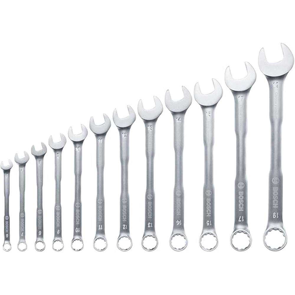 BOSCH AÇIK UÇLU KOMBİNE ANAHTAR SETİ 12 PARÇA