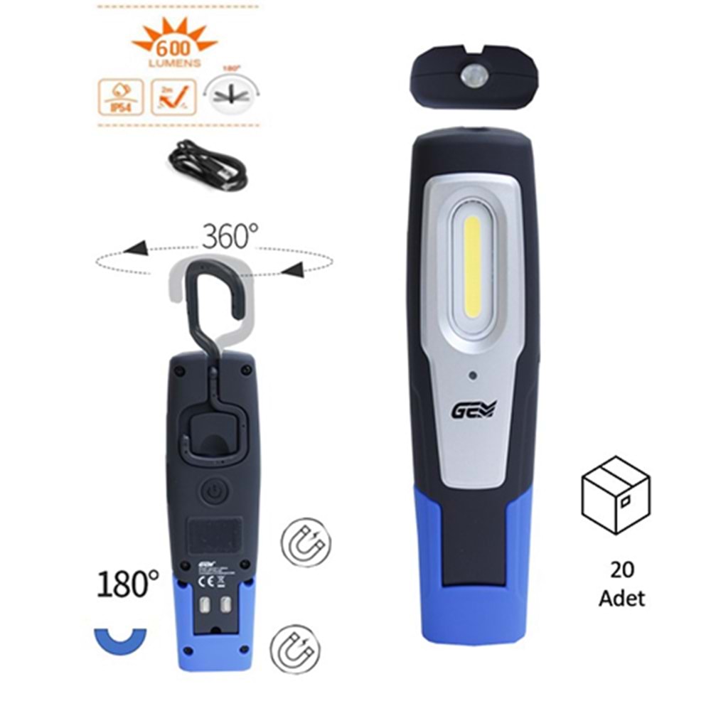 ŞARJLI LED LAMBA 600 LÜMEN